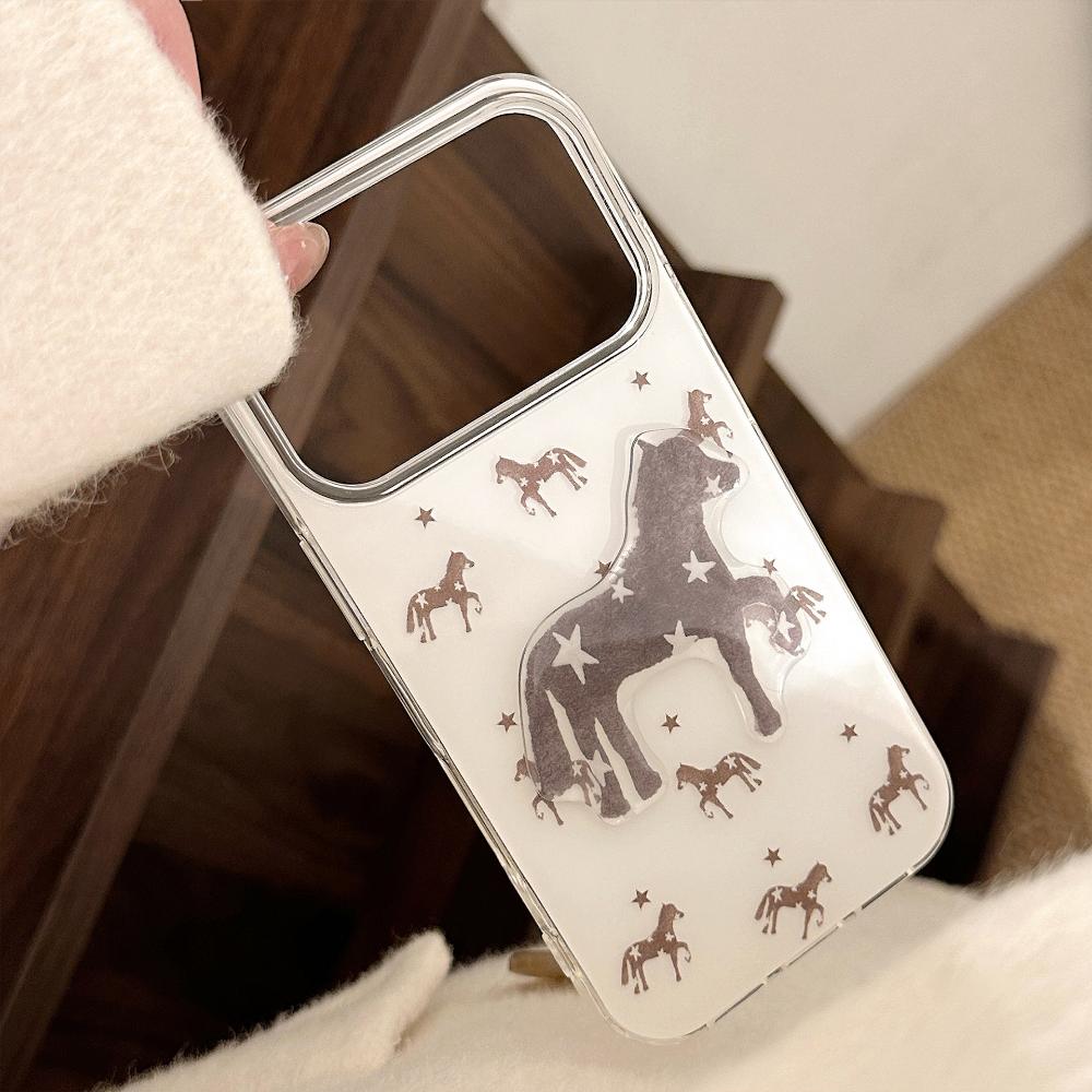 Star Pony Is Suitable for Apple 17promax Mobile Phone Case Iphone16 Hard 12 Premium Brown 14 National Style 11 Stereo