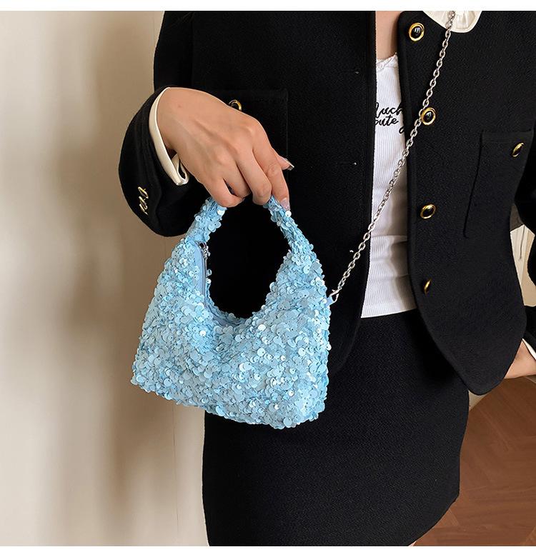 Women's Luxury Sequin Crossbody Handbag - Large Capacity, Elegant Design