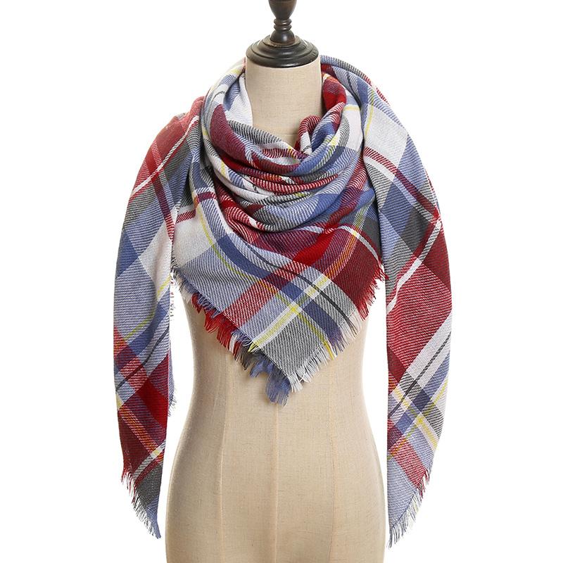 

Роскошный дизайн, клетчатый кашемировый шарф для женщин, теплая зимняя шаль, накидка, пашмина, буфанда, толстое одеяло, пончо, эшарп, бандана