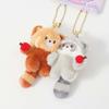 Rabbit Magnetic Otter Keychain Panda Korean Style Cartoon Couple Pendants Turtle Mental Plush Animal Key Buckle Party
