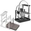 Pot Lid Holder Stainless Steel Shovel Pan Pot Cover Storage Rack Spoon Knife Rest Kitchen Utensils Organizer Non-slip Tool