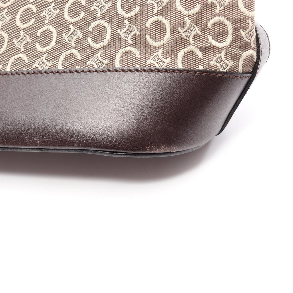 Used CELINE C Macadam Tote Bag Canvas Leather Brown Beige Used Women