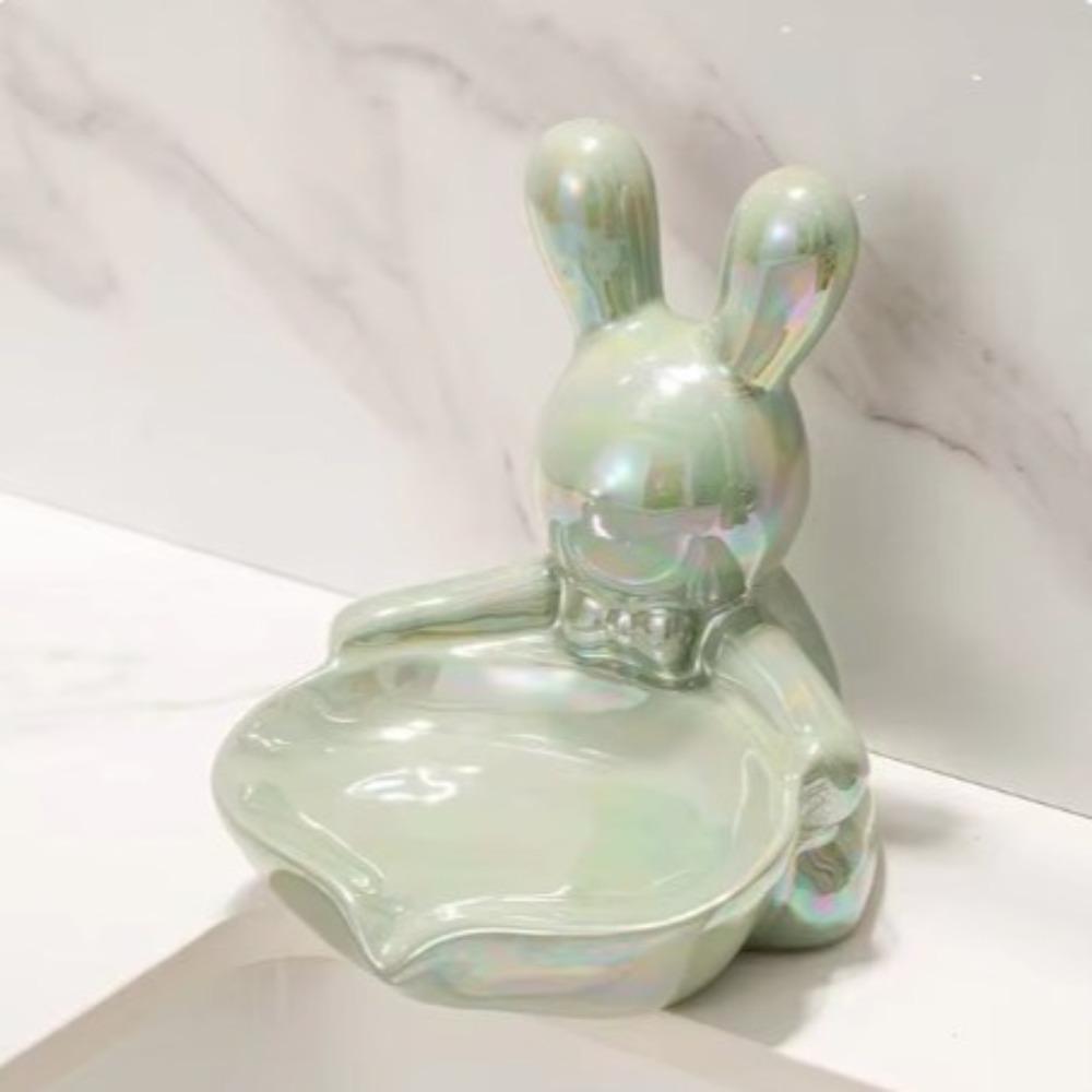 Nordic Style Soap Box Bunny Drain Soap Rack Storage Tray Soap Dish  Household