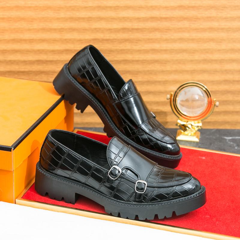 Retro Men Loafers Black Green PU American Slip-on Comfortable High-end Leather Shoes Business Travel Shoes Men Sizes 38-46
