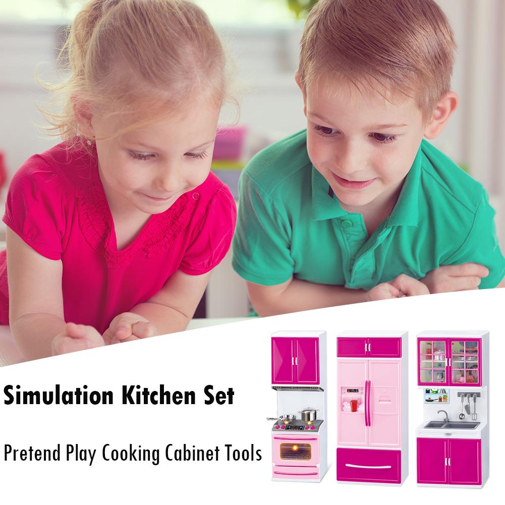 Simulations-Küchenset Kinder Rollenspiel Kochschrank Werkzeuge für Mädchen