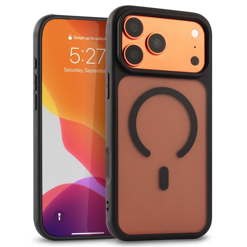 

Активная сенсорная кнопка камеры Ударопрочная Для чехла Magsafe Для iPhone 17 Pro Max 15 14 13 12 Pro Матовая Защитная крышка для беспроводной зарядки iPhone 17 Pro Max чёрный