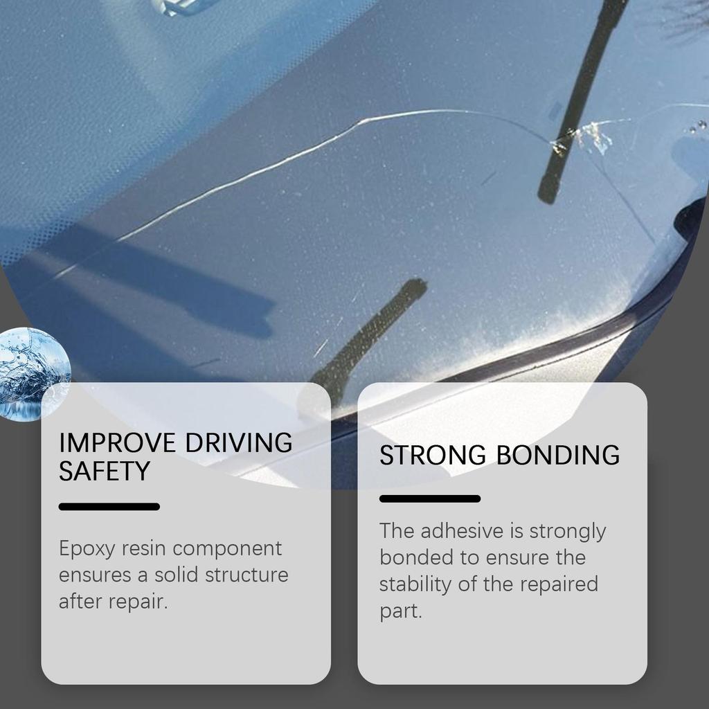 20ml Windshield Crack Repair Kit Auto Front Windshield Nano Repair Fluid Kit Quick Repair Cracks Clear Vision