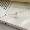 Flash Diamond Tetragonal Star White Jade Safety Buckle Necklace Chinese Cold Star Collarbone Chain Women'S Light Luxury Sweater Chain
