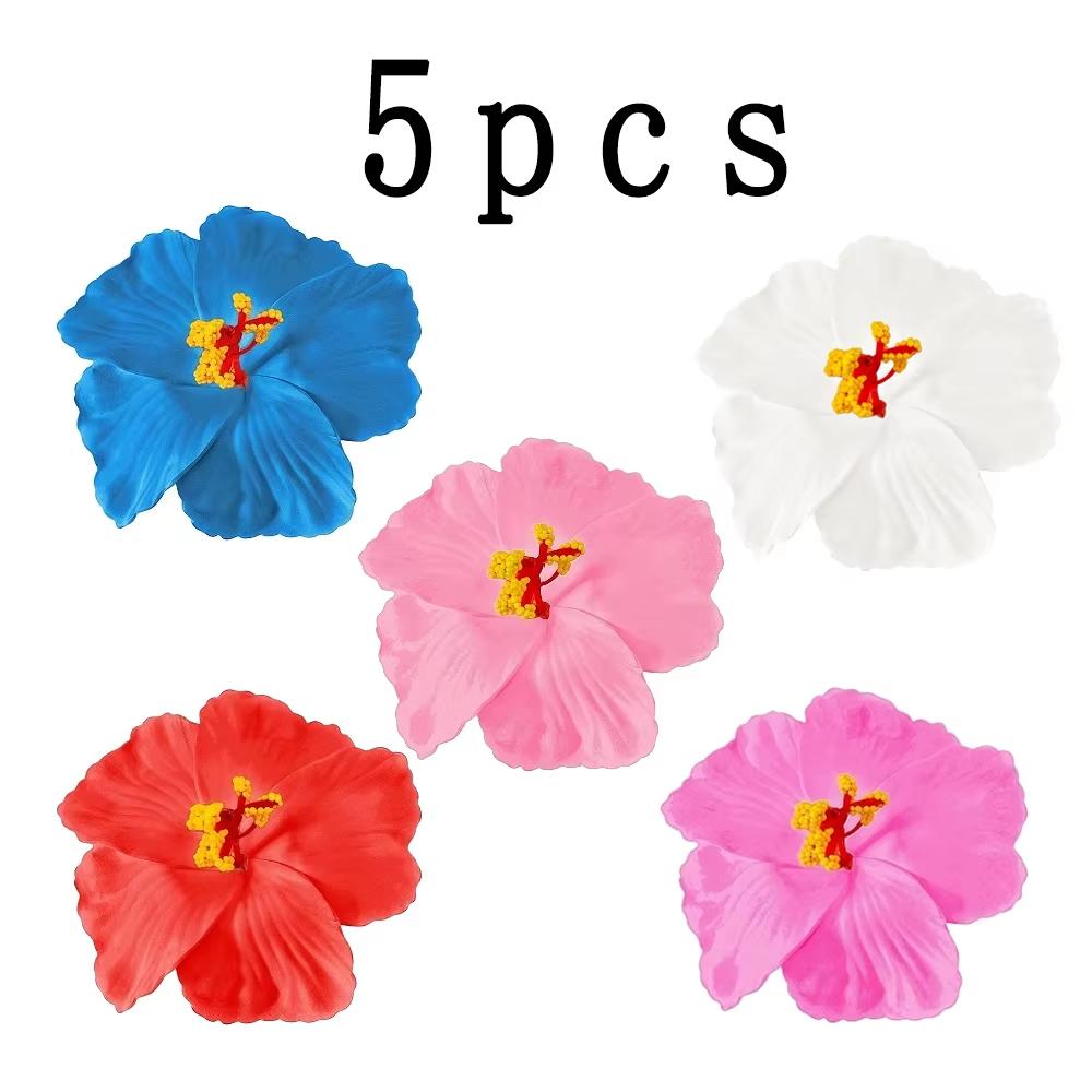 

5 шт. заколка для волос в виде цветка гибискуса в стиле ретро, заколка, заколка для волос с пляжным цветком, аксессуары для головных уборов, подходящие для помолвки, праздничный стиль