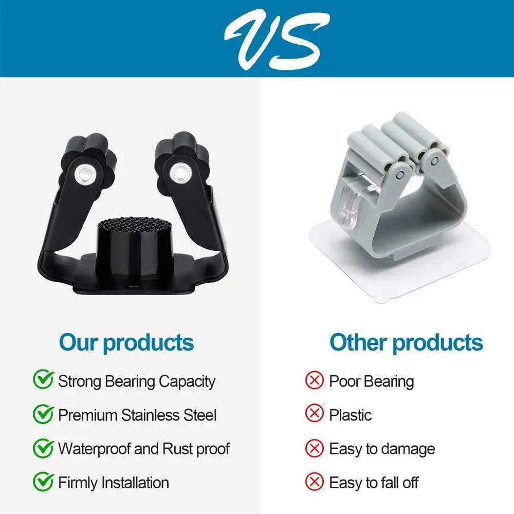 4Pcs with Screws Mop Storage Clips Rack Hanging Brush Broom Hanger Universal Mop Broom Holder  Home