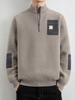 KM1334 Men's Woolen Zipper Sweater with Stand-Up Collar - Winter Base Layer Fleece Knitwear