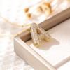 26-Letter Alphabet Pendant Necklace with Copper Clavicle Chain and Micro-Inlaid Zircon