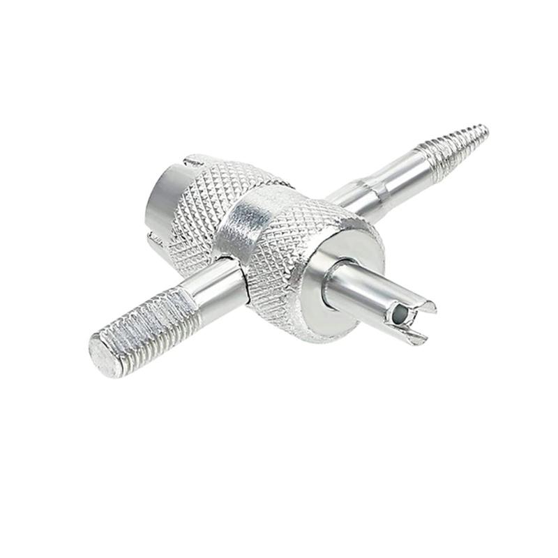4-Way Valves Tool Tire Valves Tools 4 Way Valves Core Tool 4-in-1 Multifunctional Valves Wrench for Automobile Tire Stem