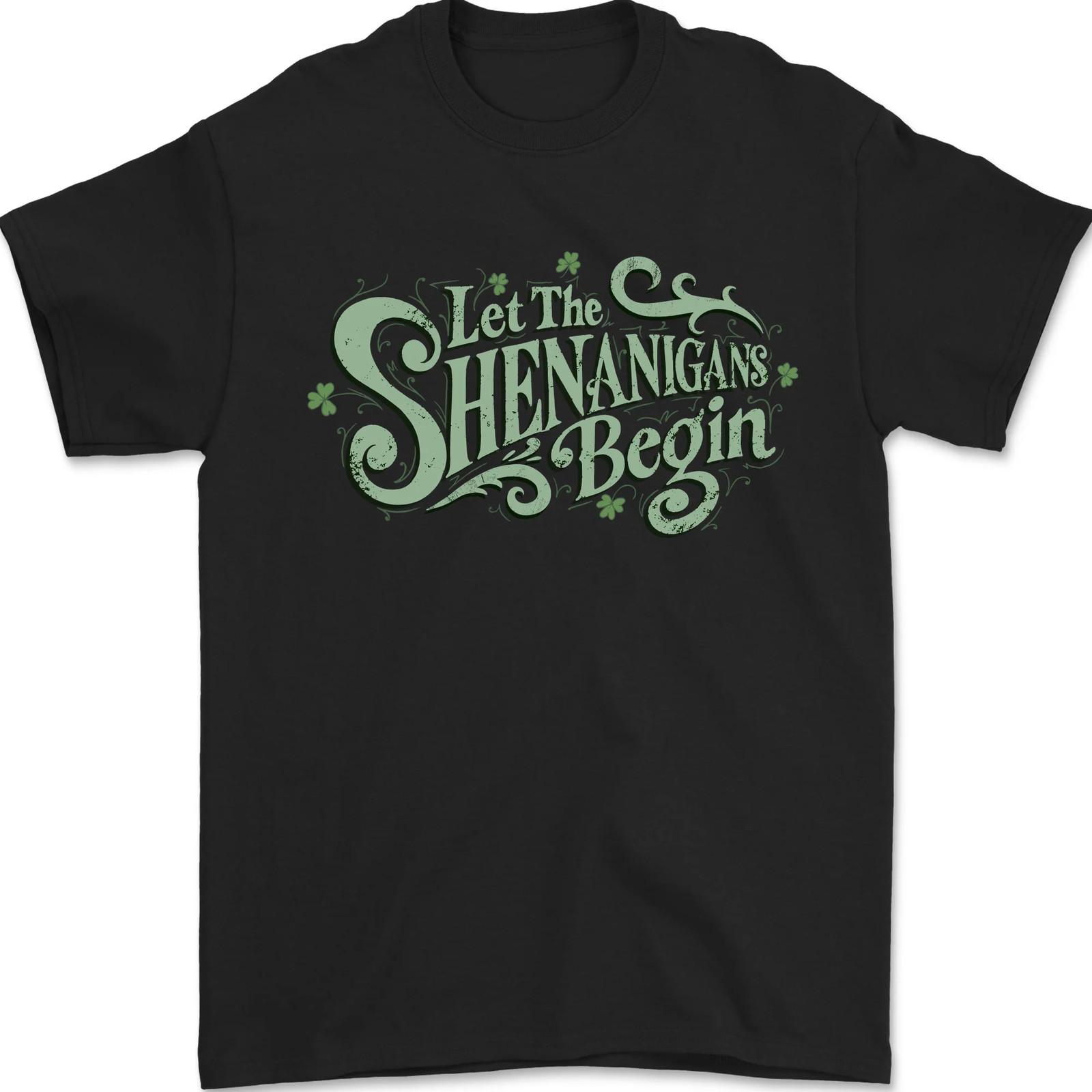 Shenanigans Begin Funny St Patricks Day Mens T-Shirt 100% Cotton S