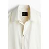 H M Regular Fit Canvas coacH Jacket wHite