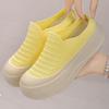 Chaussures Plates Élégantes pour Femmes Été Respirantes Extérieur Fermées Bout Solide Couleur Chaussures
