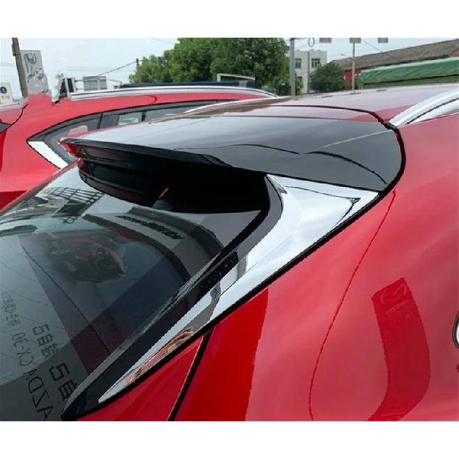 For Mazda CX-30 CX30     ABS Chrome Rear Tail Window Spoiler Triangle Molding Cover Trim Sticker Car Accessories