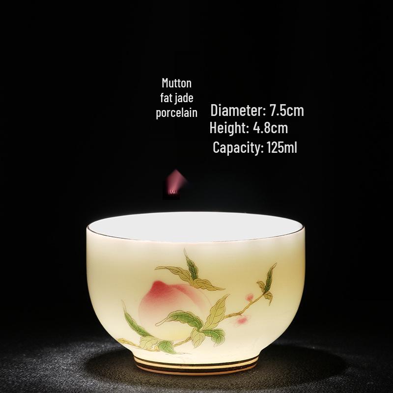 Sheep Fat Jade Porcelain Teacup: Chinese Ceramic Master Cup for Tea Tasting