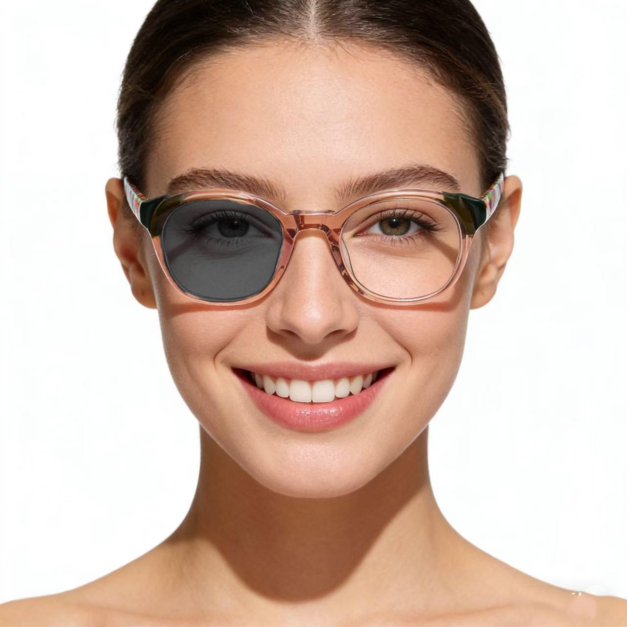 

Photochromic Myopia Sunglasses Retro Acetate Glasses Frame Women Anti Blue Rays Eyeglasses Frames Man 0 -0.5 -1.75 -2.75 -6.0 plastic demo lens
