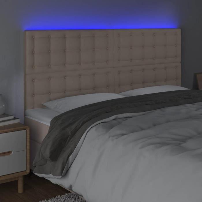 3122525 vidaXL Tête de lit à LED Cappuccino 160x5x118-128 cm Similicuir