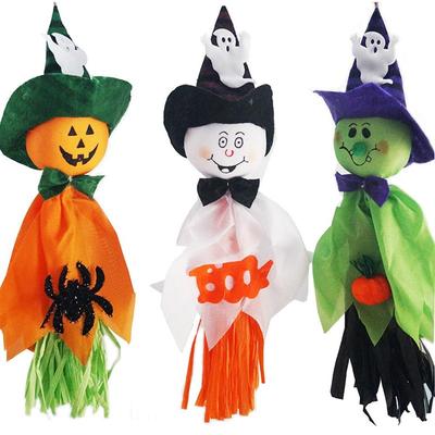 Halloween Decorations Hanging Pumpkin Ghost Straw Windsock  For Halloween Party Ornament