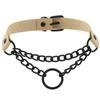 Black Gothic O Chain choker collar harajuku Punk Choker women girls black leather chocker emo Kawaii witch jewelry
