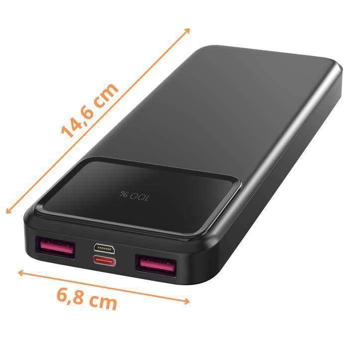 Batterie externe 10000mAh USB USB-C micro-USB Charge Rapide écran LED Phonillico®