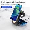 New Release Product 15W Phone Charging Stand 3 in 1 Magnetic Wireless Chargers with Light for Phone for Earphone for Watch Gifts