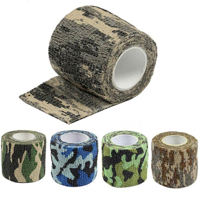 1PC/3PCS Outdoor Camouflage Tape Wrap Self-Adhesive Telescopic Multifunctional Non-Woven Stretch Bandage Tape Accessories For Camping Hunting