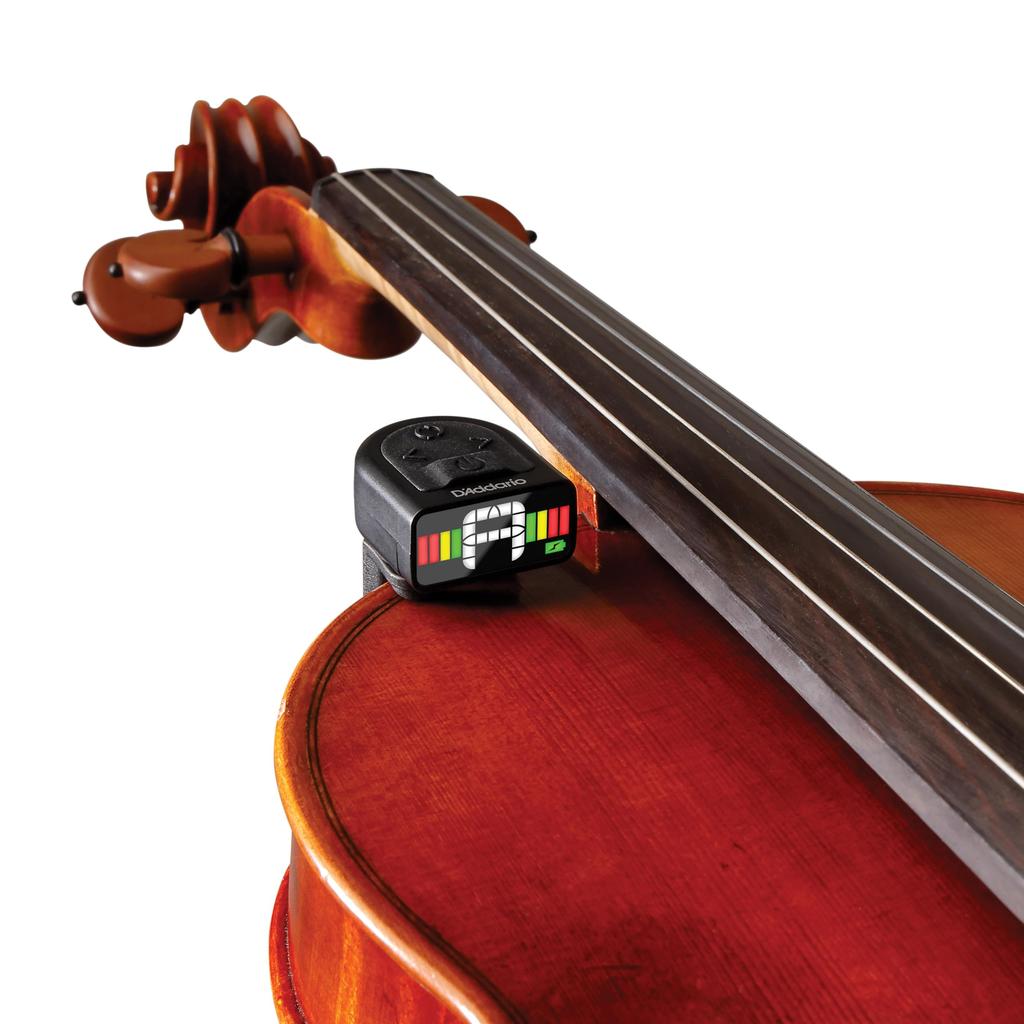 Micro Rechargeable Headstock Tuner for Chromatic Cable D'Addario Violin, Type, Full-Color Display, PW-CT-34 [USB-C Included]