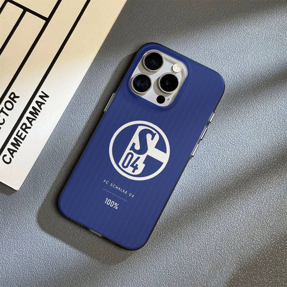 S-Schalke 04 Handyhülle Für iPhone 11 12 13 14 15 16 17 Pro Max PLUS Pro Welle Geriffelte Silikonhülle iPhone 15