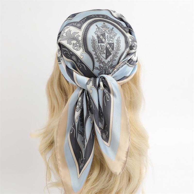 British style silk scarf light luxury scarf carriage fashion shawl small square scarf sunscreen headscarf women's live broadcast hot sale