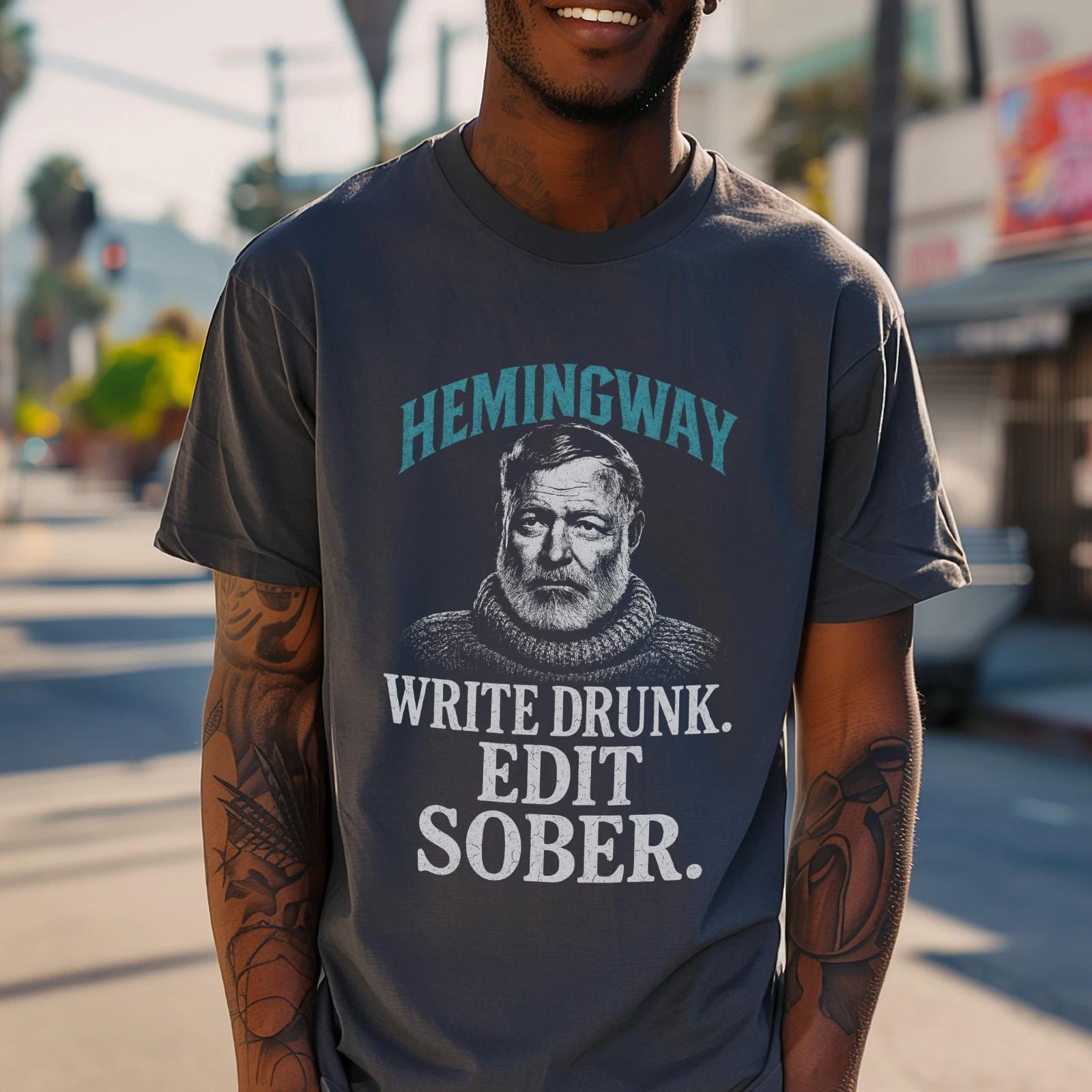 

Write Drunk Edit Sober Shirt Funny Writer Tee Literary Quote Book Lover Gift S