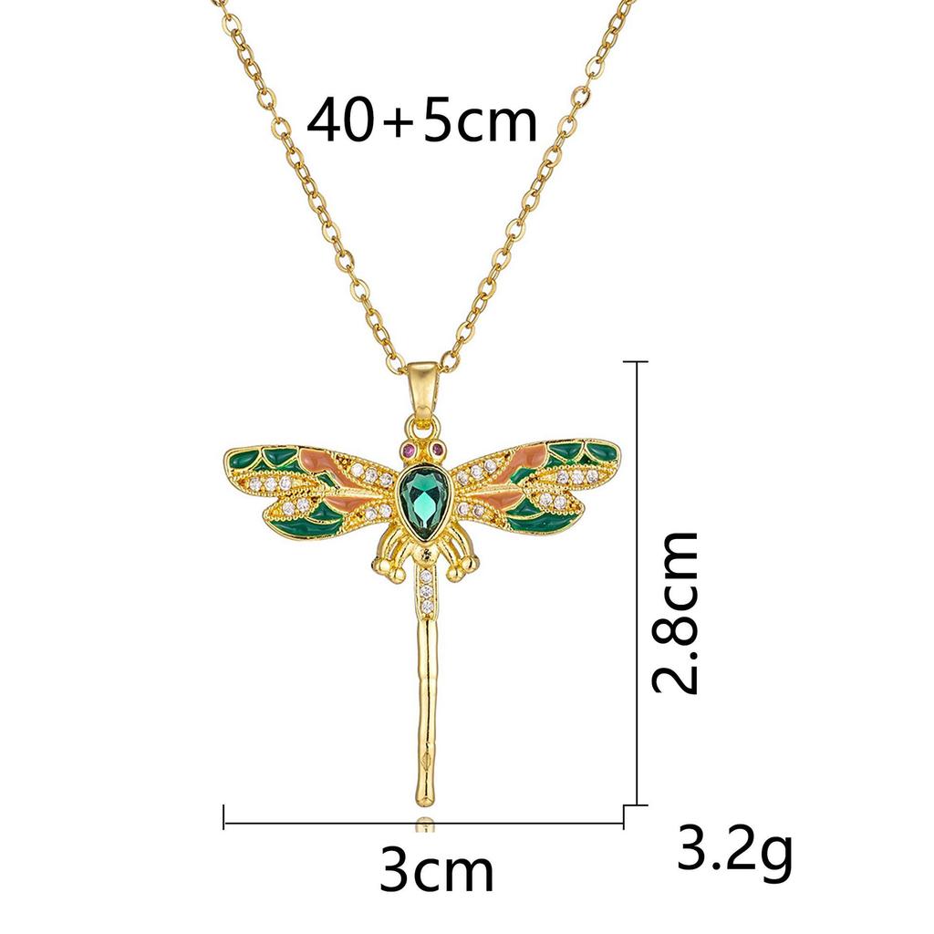 Women's Butterfly Necklace with Colored Zircon: Elegant Titanium Steel Clavicle Chain, Non-Fading, European & American Style