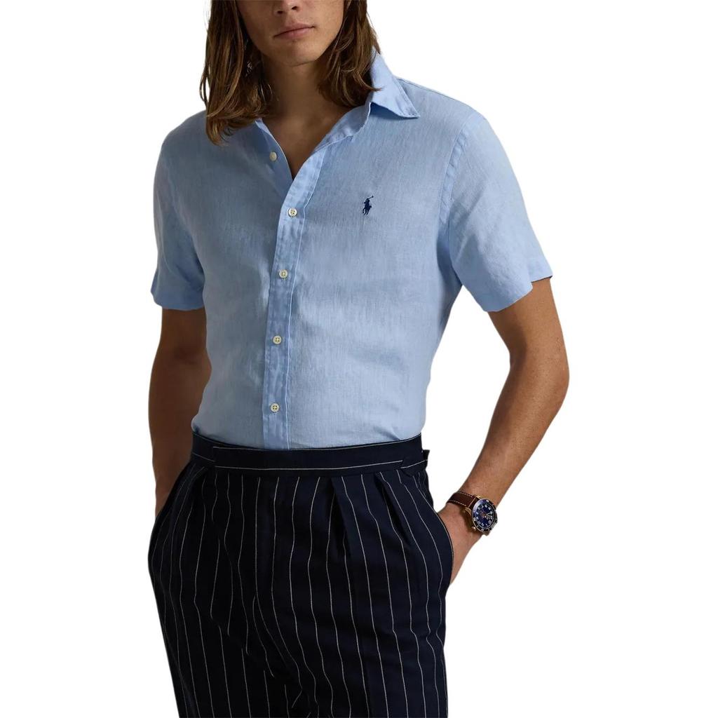 Polo Ralph Lauren SS26 Logo Embroidered Linen Breathable Casual Short Sleeve Shirt Classic Edition Men shirts 710753932-001