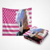 Japanese Anime Style Cool Guy Tapestry Flat Print Pink Star Stripe Flag Wall Art For Living Room Bedroom Dormitory Decor