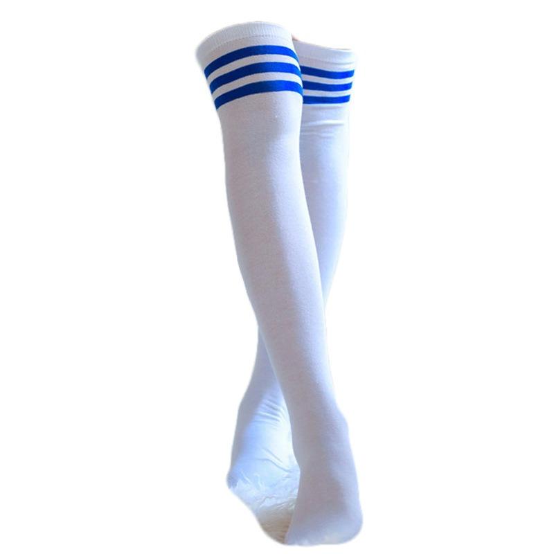 

Сексуальные чулки Колледжный стиль Хлопковые Толстые Черно-белые Полосатые Чулки Три полоски до колена Белые Гольфы выше колена Студенческие Носки average size