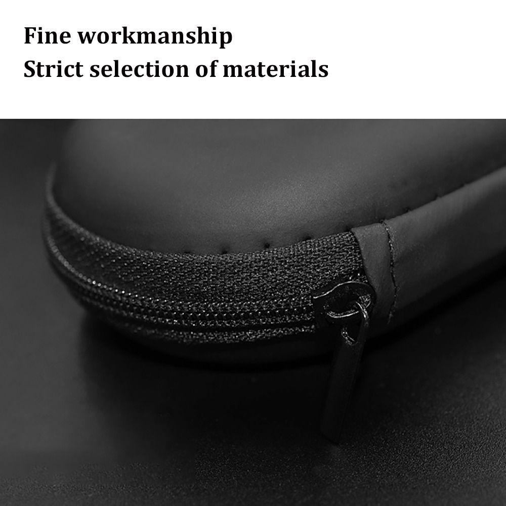 Oval Earphones Storage Bag Dust-proof PU Leather Wired Headphones Protective Case High Quality Portable