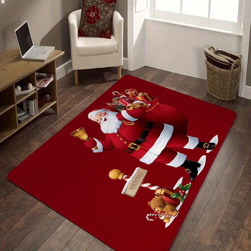 Kerstman Tapijt Antislip Wasbaar Tapijt voor Huisdecoratie Woonkamer Slaapkamer Vloermat Feestelijk Cadeau