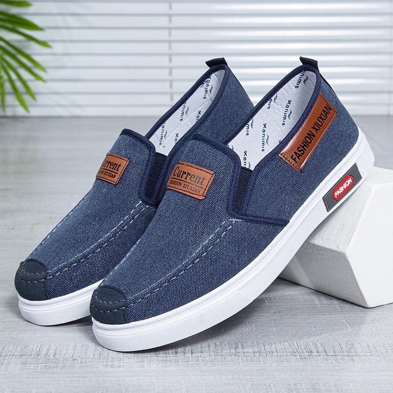 Men's Summer Breathable Slip-On Canvas Shoes - Trendy Casual Board Shoes
