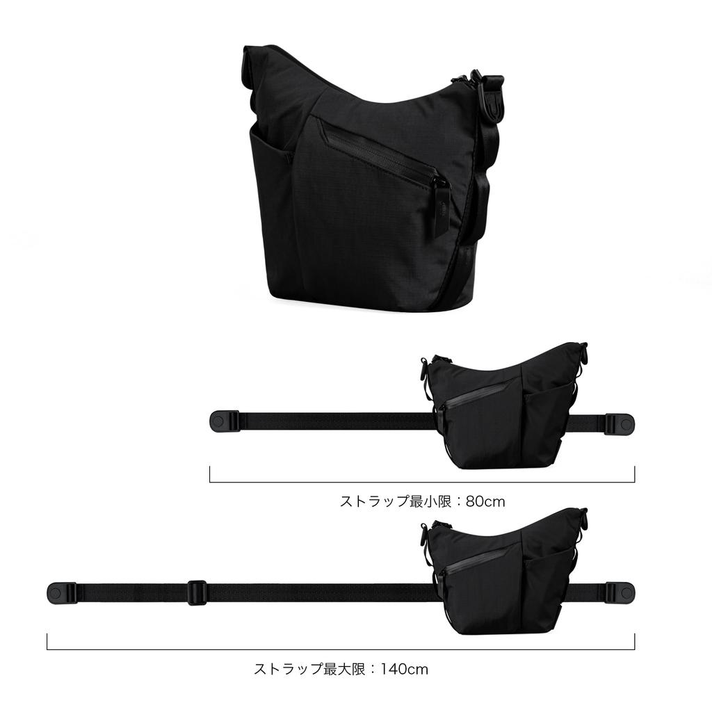 ALPAKA Flow Satchel Mini 2L Shoulder Bag, Sacoche Sling Bag with YKK Aquaguard Zipper, Key Tether, Expandable Bottle Pocket, Carry Handle Strap,