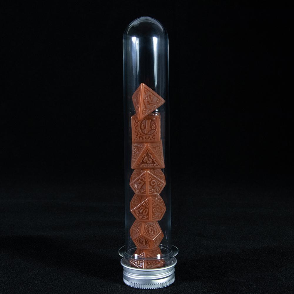 7pcs/set Polyhedral Dice with Tube Playing for DND RPG COC Cthulhu Running Team Board Game Accessories