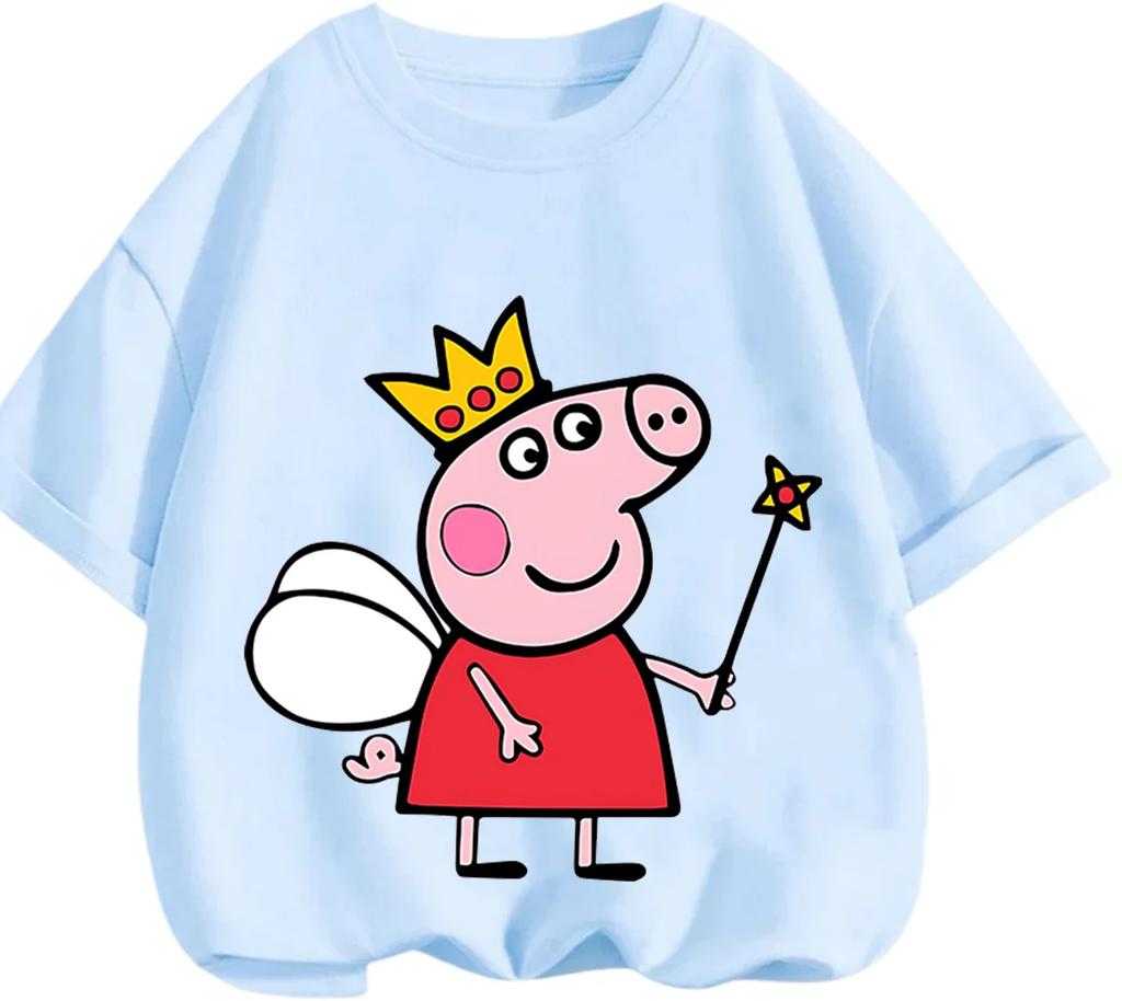 Soft Cotton Crew Neck T Shirt Cute Kawaii Cartoon Summer Casual Wear For Kids Peppa Pig Boys Girls 3 14