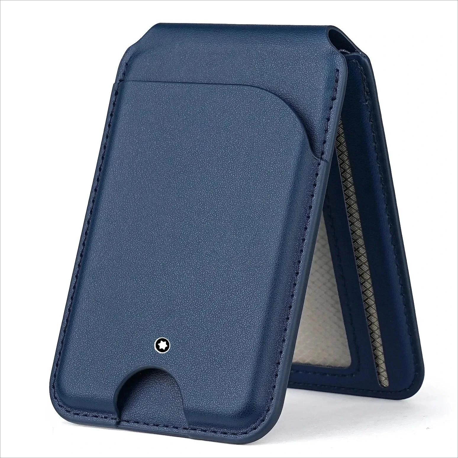 

Magnetic Card Wallet Stand Magsafe Credit Holder Genuine Leather Wallet Phone Case for Iphone 17 16 15 14 Pro Max Cardholder Business Wallet Cover