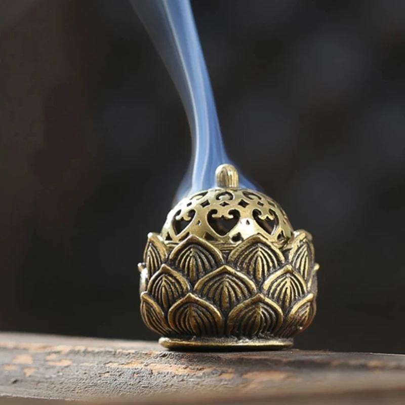 Incense Cone Holder Incense Burner Lotus Incense Censer Archaic Copper Alloy Sandalwood House Home Decoration Roducts