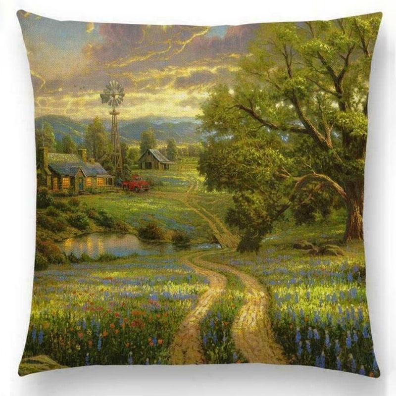 Elegant Cotton Linen Cushion Cover With Invisible Zipper For Easy Cleaning
