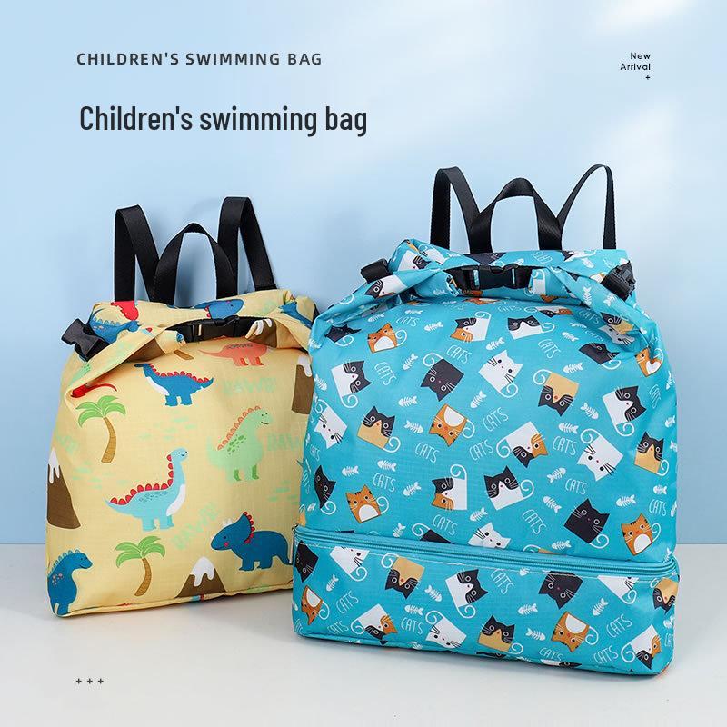 Children's Waterproof Swim Bag with Dry/Wet Separation, Portable Hot Spring Wash Backpack