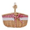 Wicker Picnic Basket with Removable Liner Empty Picnic Hamper Basket with Lid and Handle for Easter Camping Mother S Day