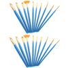 2 Set Paint Brushes Oily Painting NonOily Drawing Round Tip Nylon Art Supplies Artist Kits