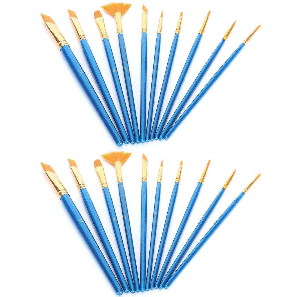 2 Set Paint Brushes Oily Painting NonOily Drawing Round Tip Nylon Art Supplies Artist Kits